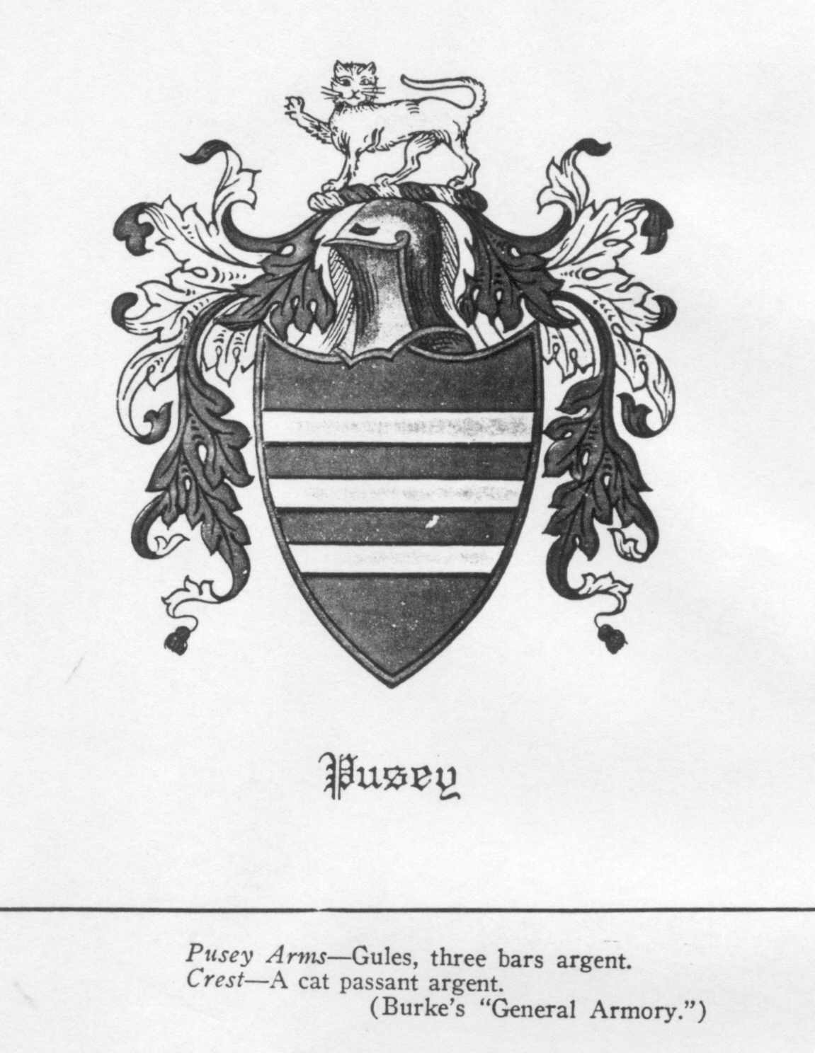 The Pusey crest - click for a larger view